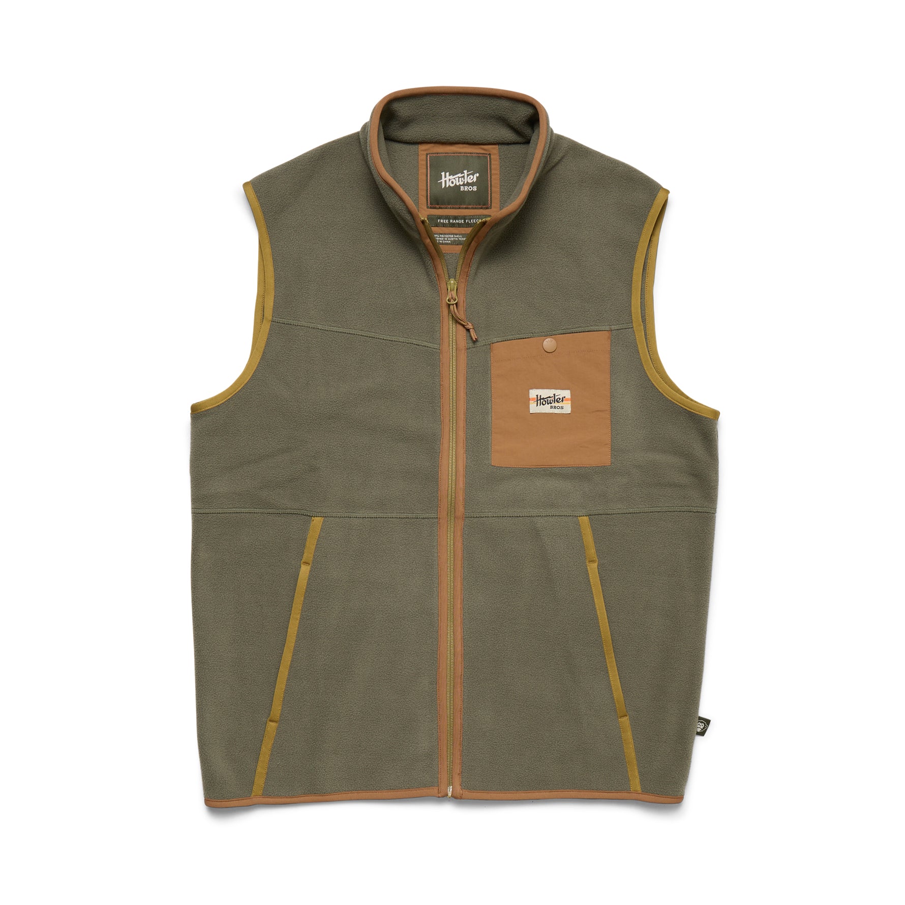 Free Range Fleece Vest- Oregano